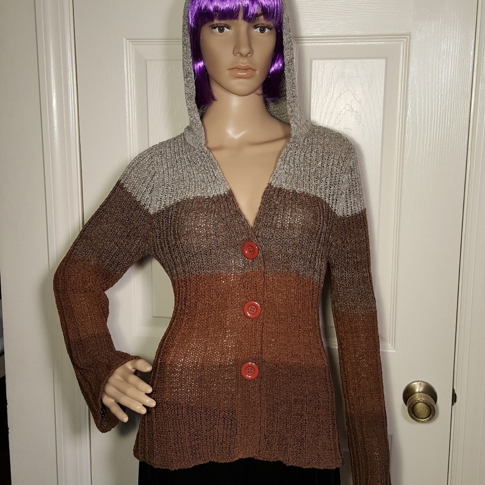 BCBGMaxAzria Loose Knit Cardigan Sweater Hoodie